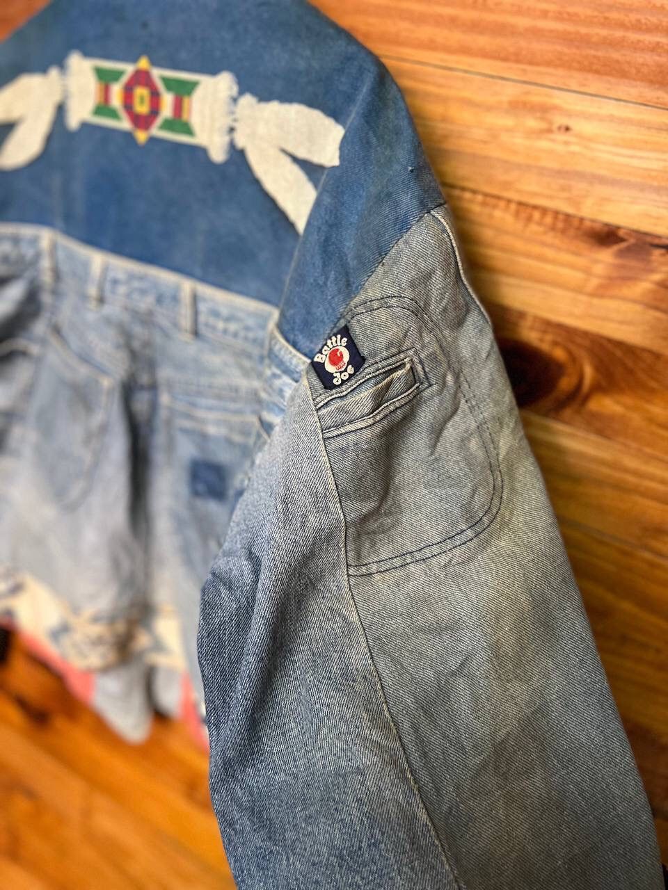 Vintage BONAVENTURE BY BRAYS PATCHWORK DENIM JACKET MADE IN FRANCE Size US XL / EU 56 / 4 - 10 Thumbnail