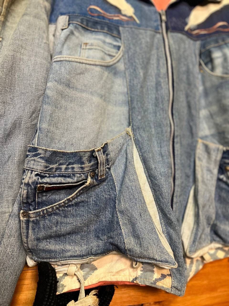 Vintage BONAVENTURE BY BRAYS PATCHWORK DENIM JACKET MADE IN FRANCE Size US XL / EU 56 / 4 - 5 Thumbnail