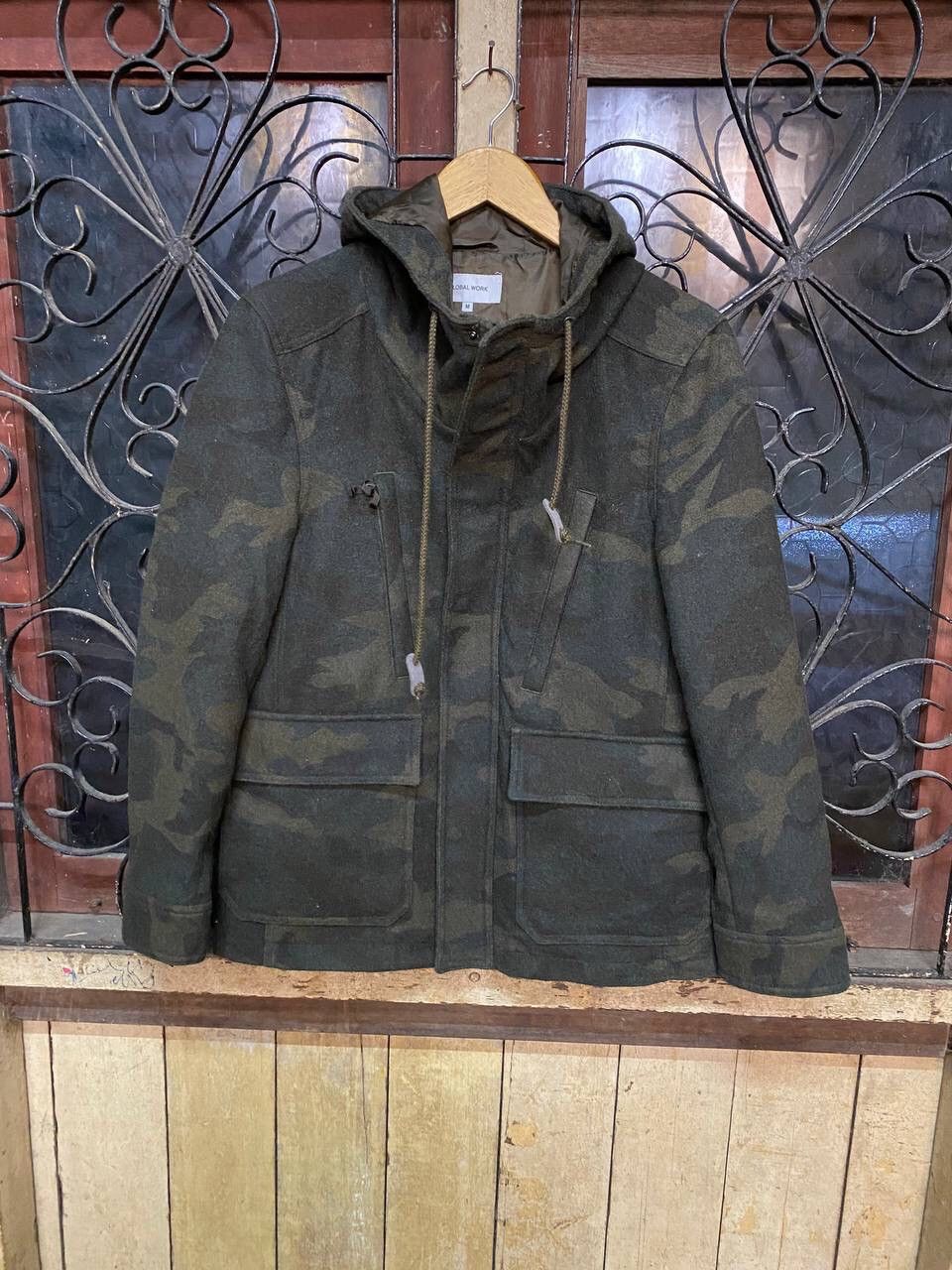 image of Global Work Camo Wool Field Hoodie Coat, Men's (Size Medium)