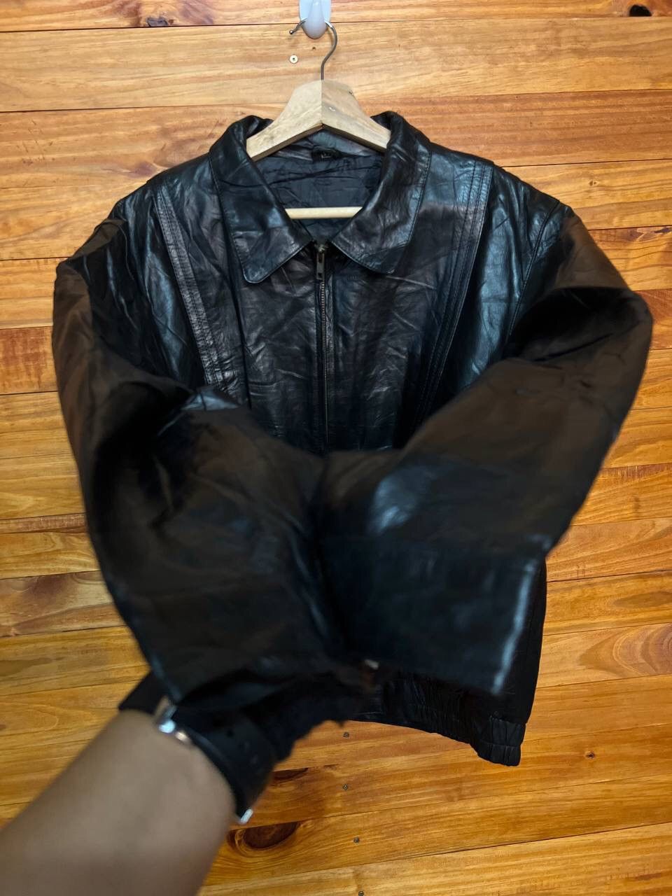 Leather VINTAGE ZIP UP LEATHER JACKET Size US L / EU 52-54 / 3 - 8 Thumbnail