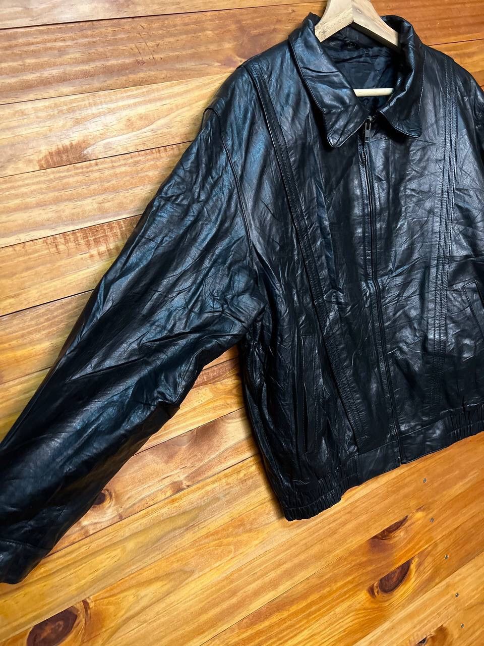Leather VINTAGE ZIP UP LEATHER JACKET Size US L / EU 52-54 / 3 - 5 Thumbnail