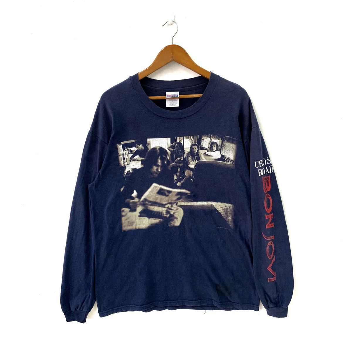 Band Tees Vintage Bon Jovi Cross Road Long Sleeve Tshirt Size US L / EU 52-54 / 3 - 1 Thumbnail