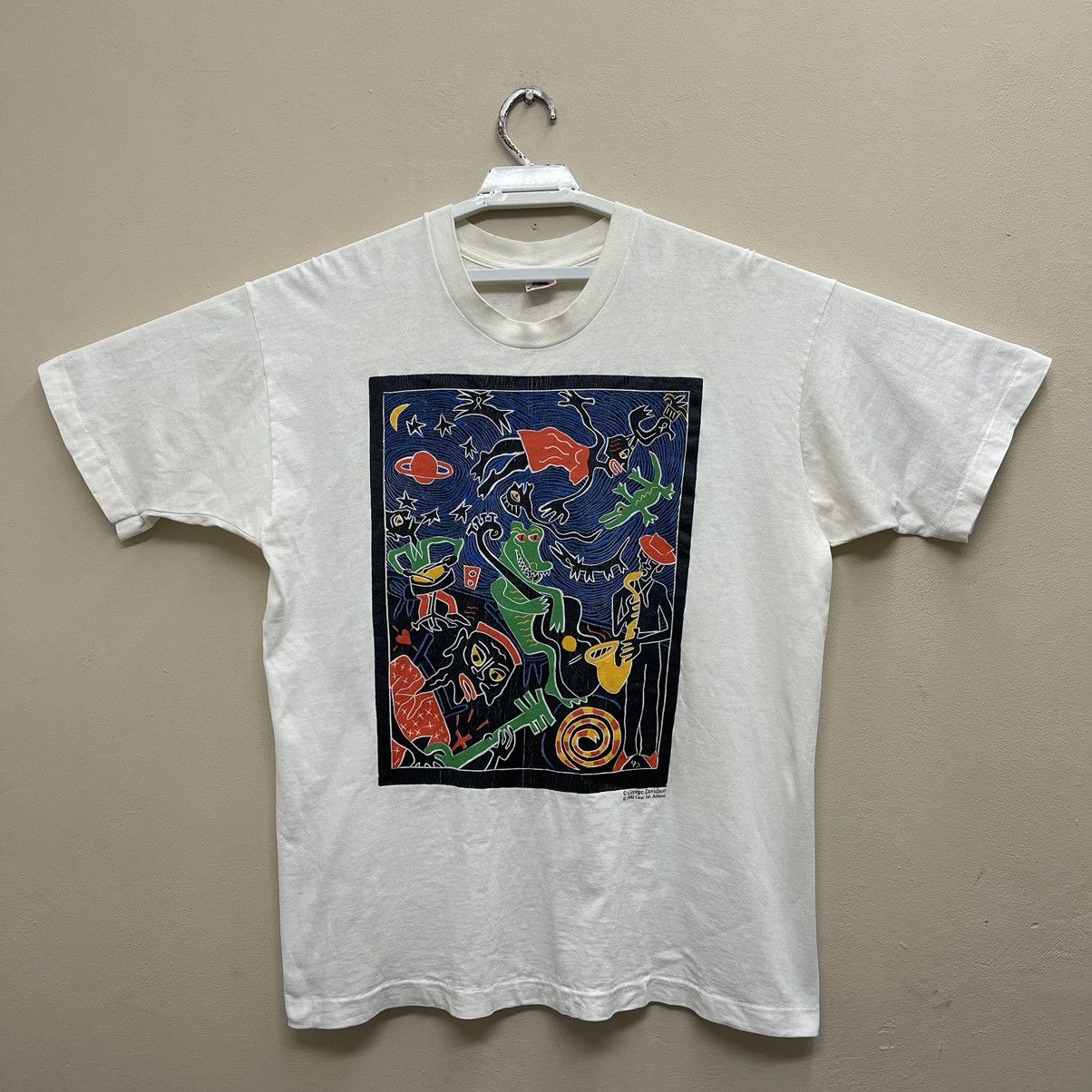 Vintage Vintage 1990 George Davidson T-Shirt Size Xlarge Size US XL / EU 56 / 4 - 1 Thumbnail