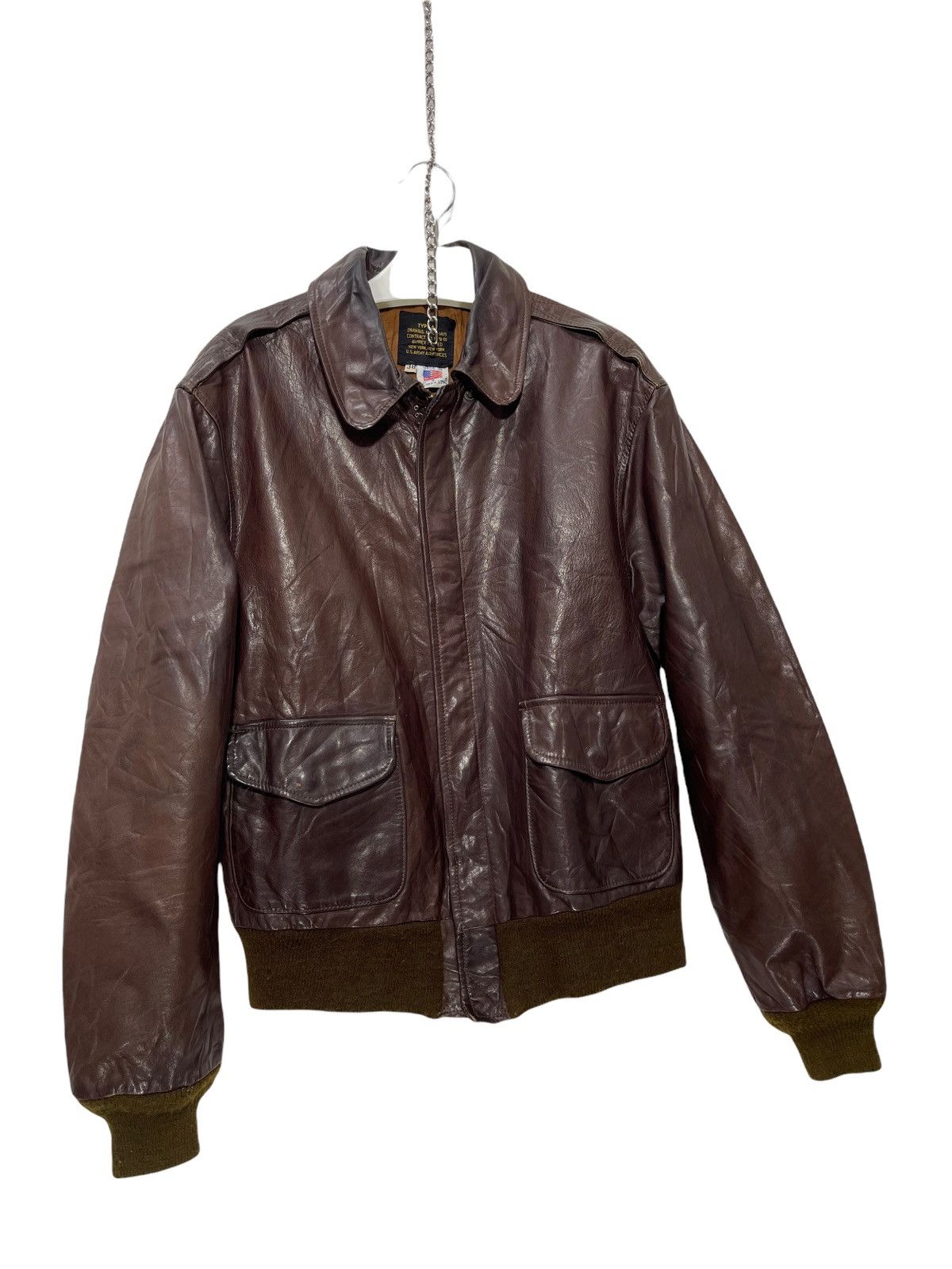 Avirex ✈️ 80s Avirex A2 Leather Jacket Hollywood War 10🟩 Size US M / EU 48-50 / 2 - 4 Thumbnail