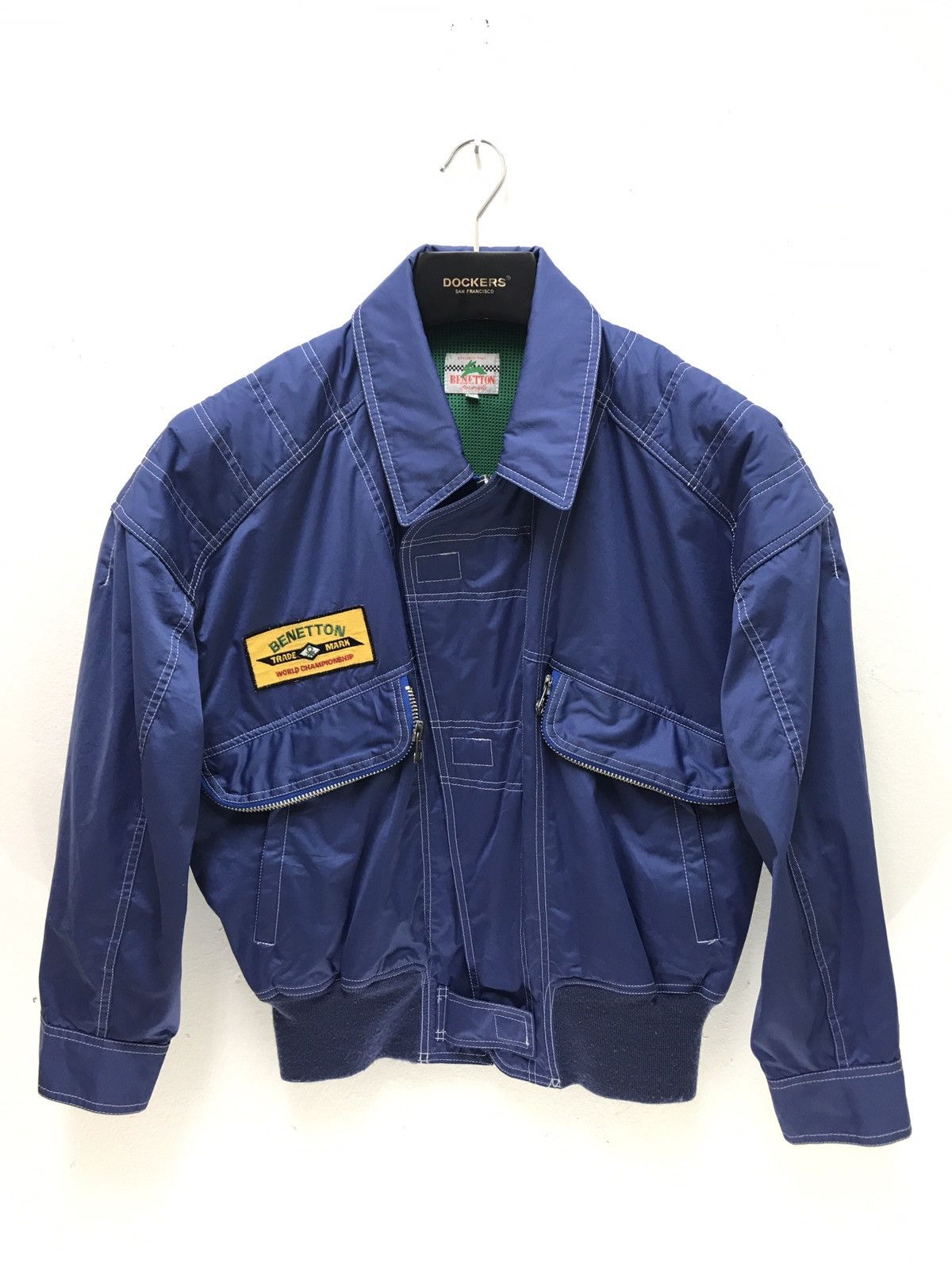 Benetton Benetton Vtg 90s Bomber Flight Jacket Spell Out Logo 6🟩1 Size US M / EU 48-50 / 2 - 3 Thumbnail