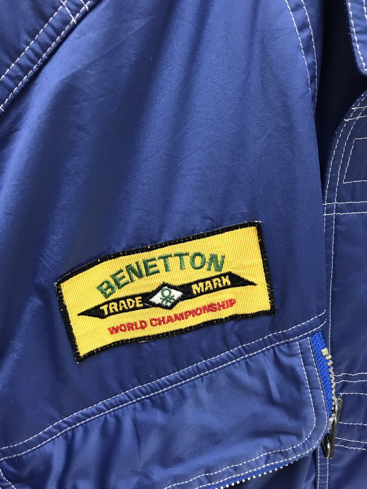 Benetton Benetton Vtg 90s Bomber Flight Jacket Spell Out Logo 6🟩1 Size US M / EU 48-50 / 2 - 5 Thumbnail