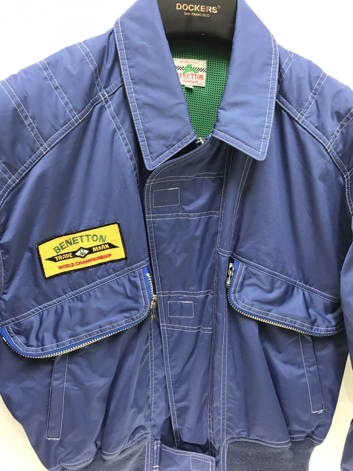 Benetton Benetton Vtg 90s Bomber Flight Jacket Spell Out Logo 6🟩1 Size US M / EU 48-50 / 2 - 4 Thumbnail