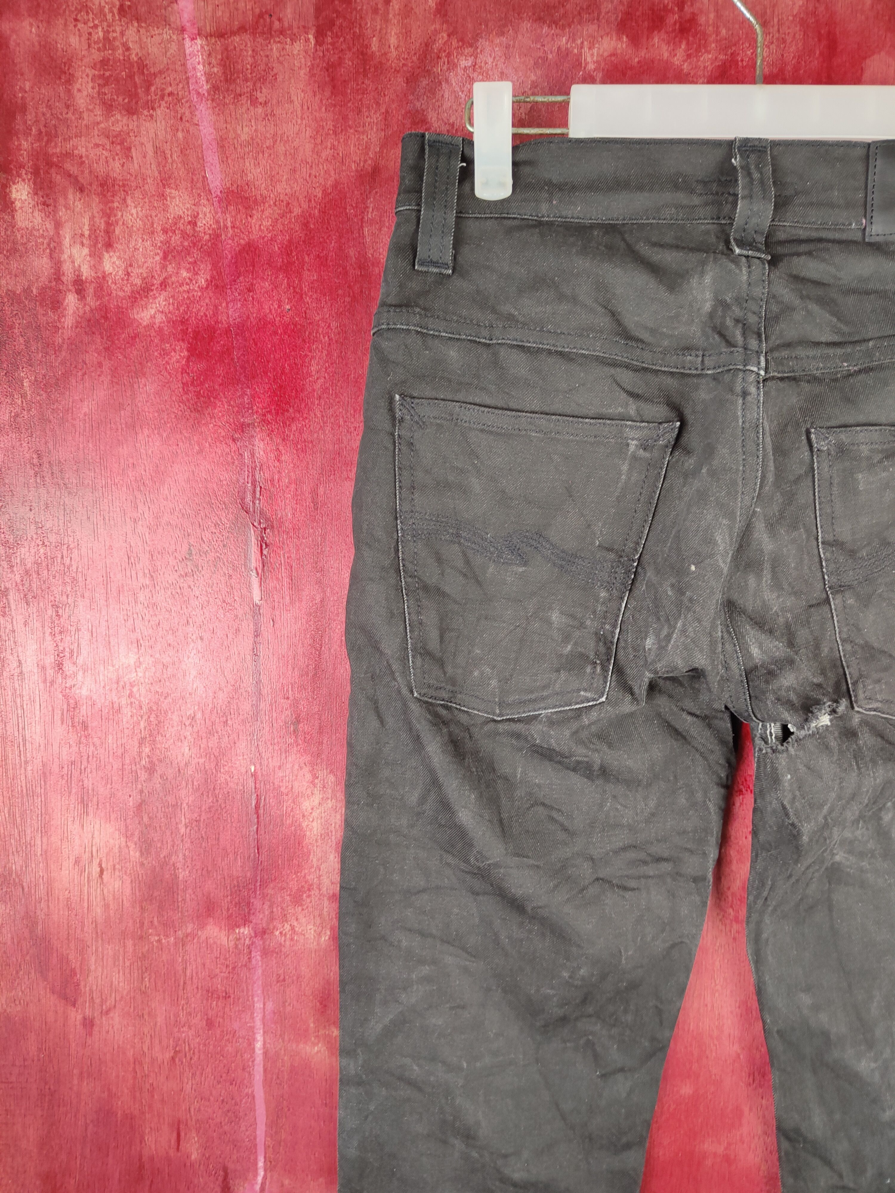 Nudie Jeans DL Nudie Jeans Co Black plain distressed ripped Jeans #S661 Size US 30 / EU 46 - 9 Thumbnail