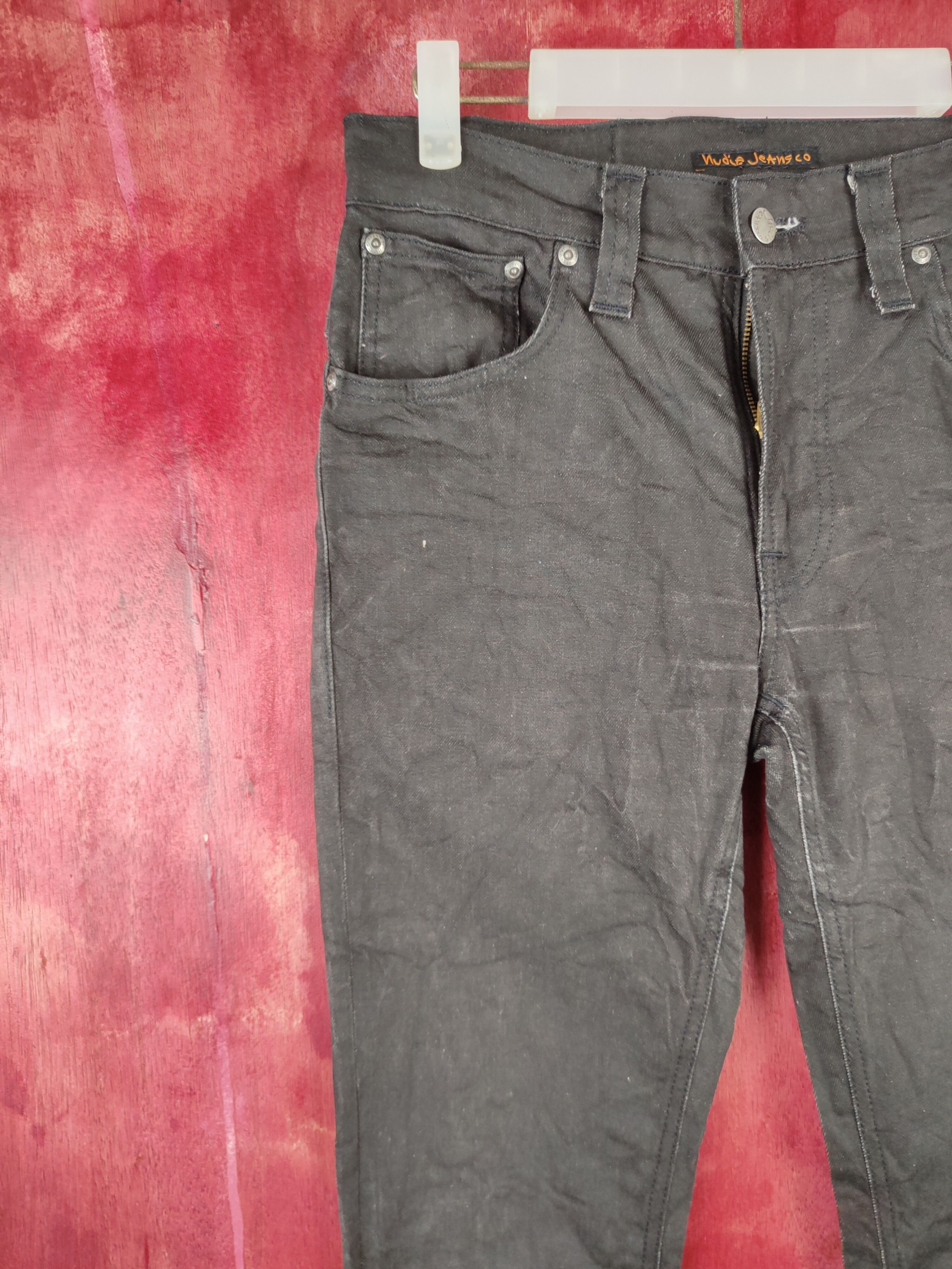 Nudie Jeans DL Nudie Jeans Co Black plain distressed ripped Jeans #S661 Size US 30 / EU 46 - 3 Thumbnail