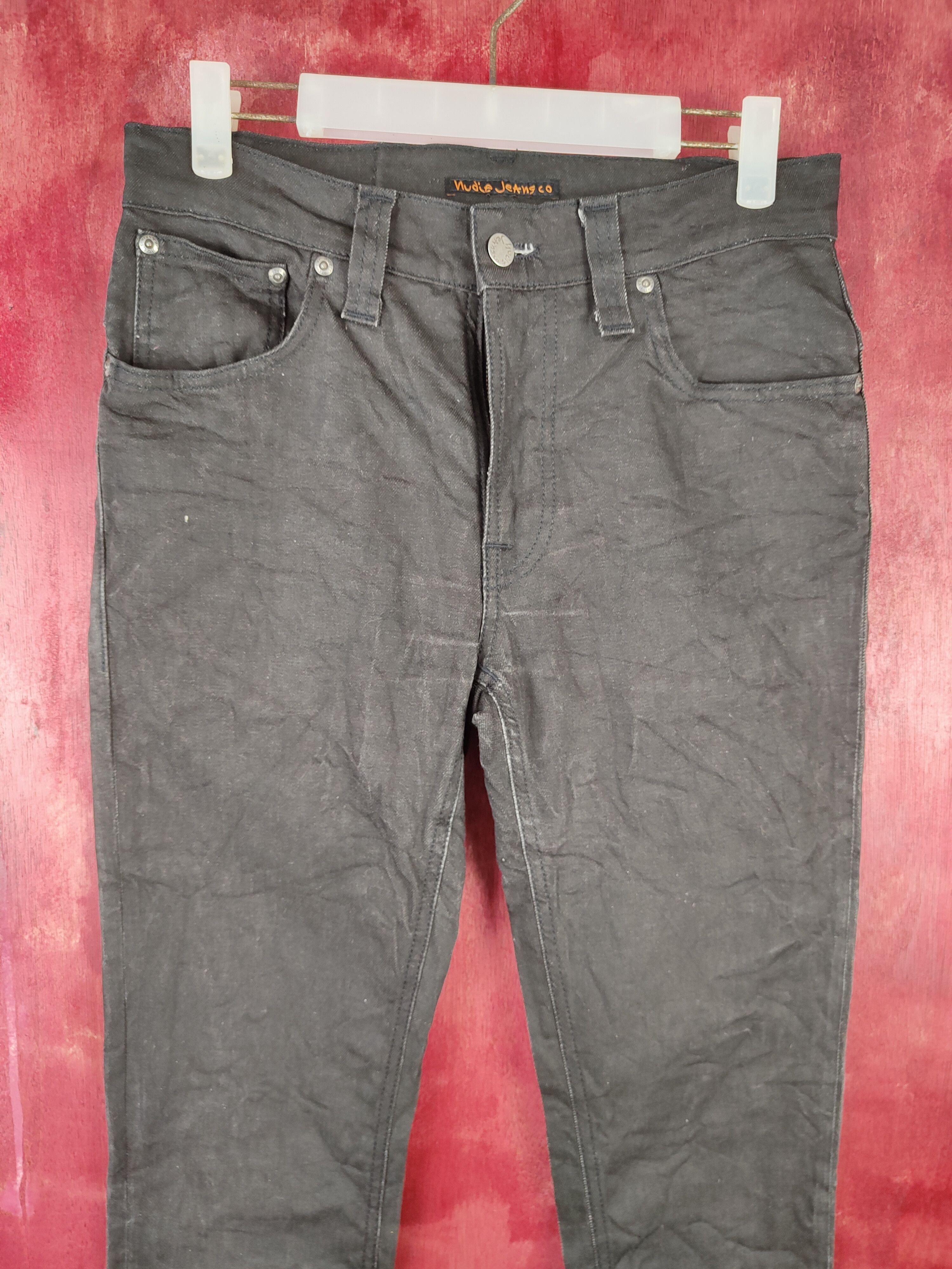 Nudie Jeans DL Nudie Jeans Co Black plain distressed ripped Jeans #S661 Size US 30 / EU 46 - 2 Thumbnail