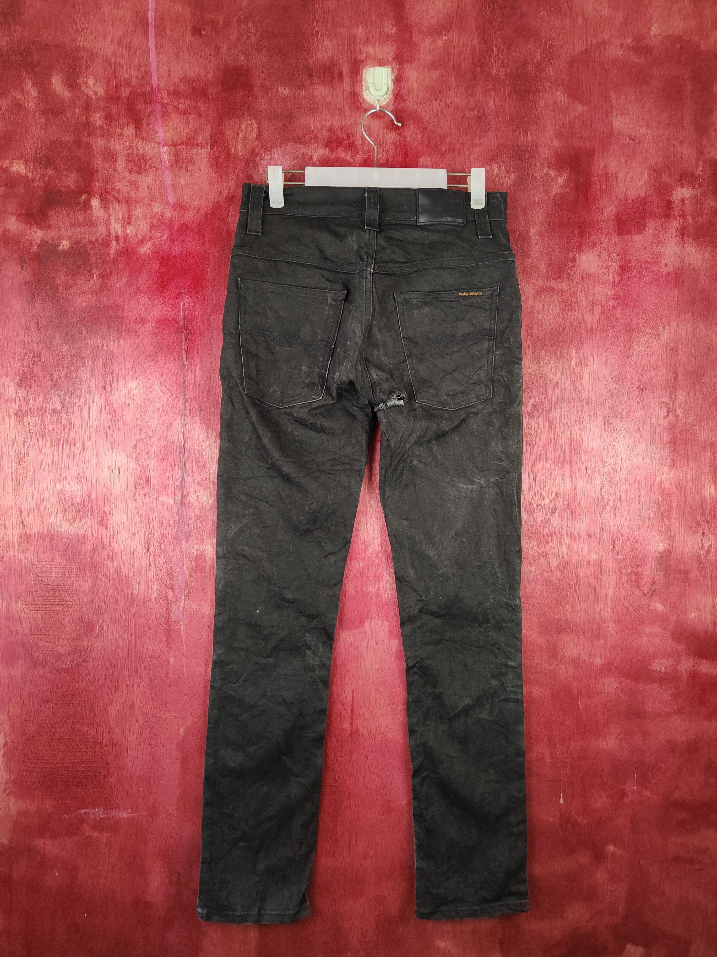 Nudie Jeans DL Nudie Jeans Co Black plain distressed ripped Jeans #S661 Size US 30 / EU 46 - 7 Thumbnail