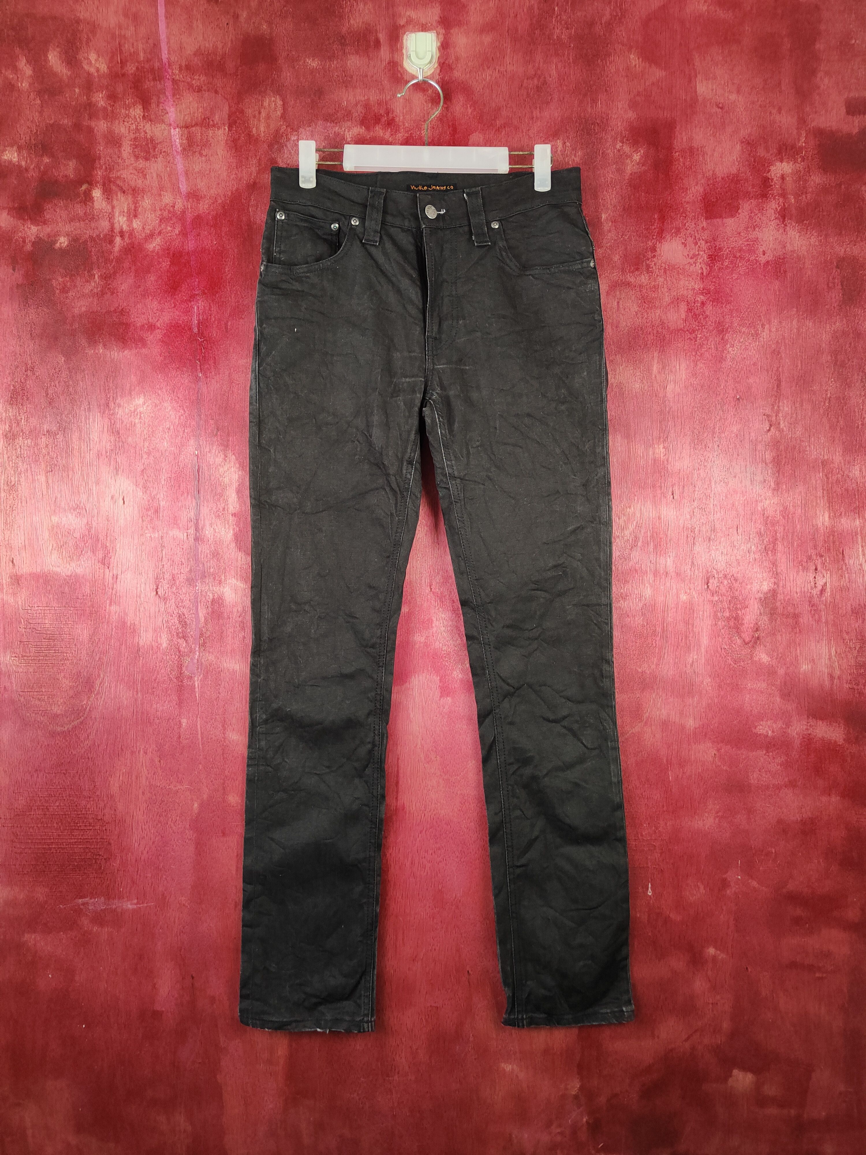 Nudie Jeans DL Nudie Jeans Co Black plain distressed ripped Jeans #S661 Size US 30 / EU 46 - 1 Thumbnail
