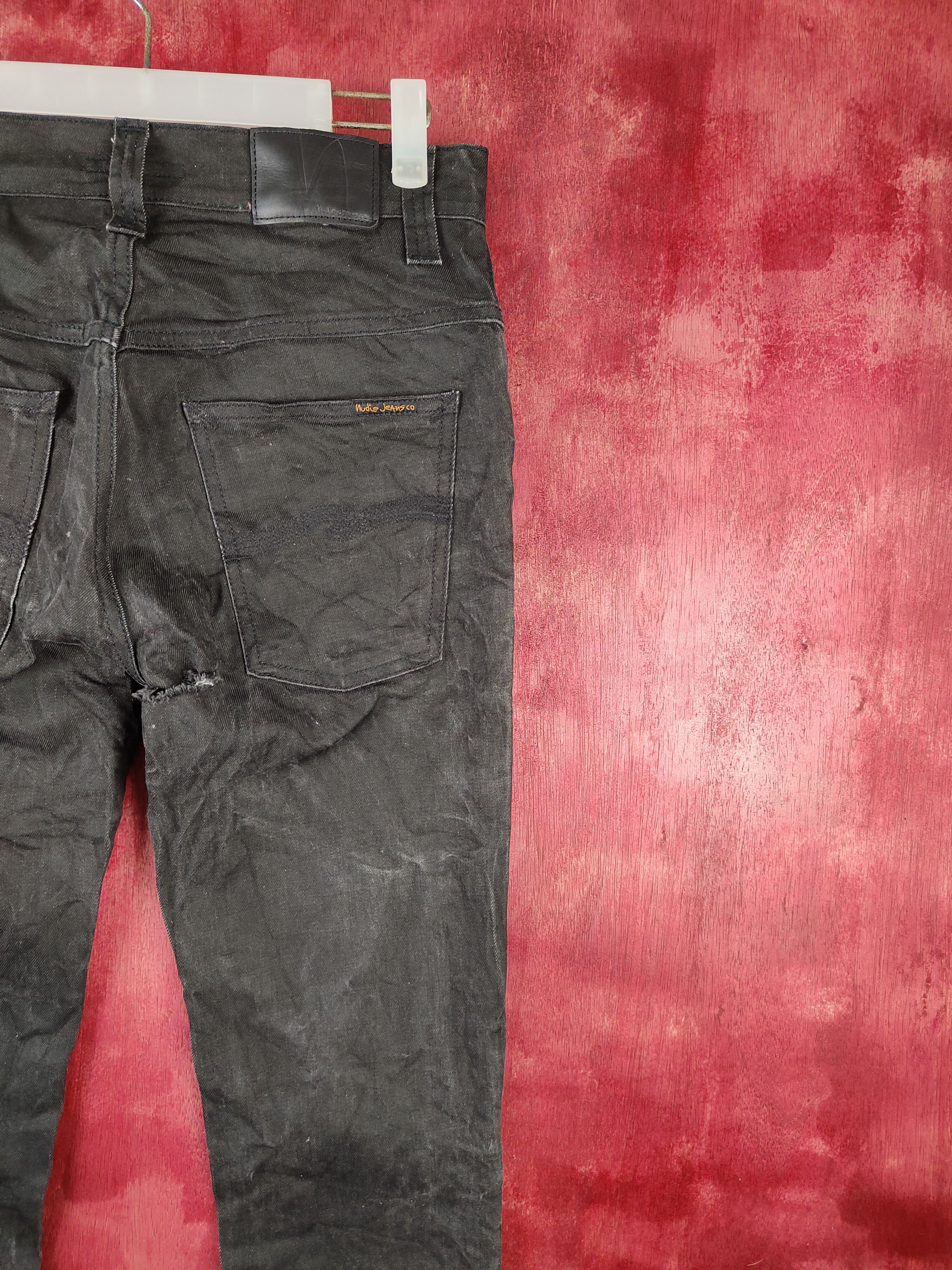 Nudie Jeans DL Nudie Jeans Co Black plain distressed ripped Jeans #S661 Size US 30 / EU 46 - 12 Thumbnail