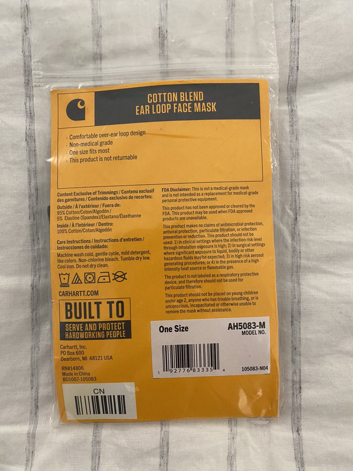 Carhartt Carhartt Cotton Blend Face Mask Brand New Size ONE SIZE - 3 Thumbnail