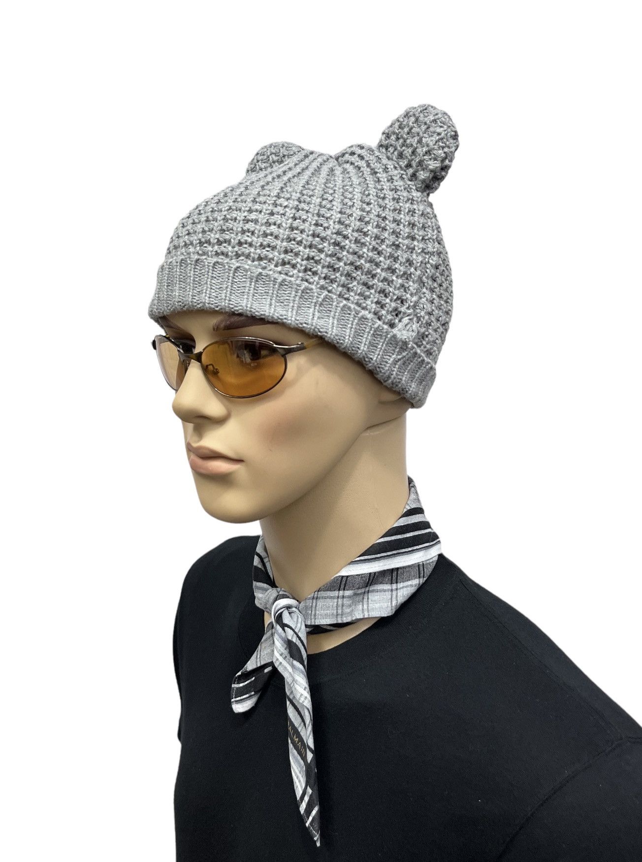 Japanese Brand × Vintage 🔥Knitted 3 Blends Bear Ears Beanie Comme Des Garcons Style Size ONE SIZE - 2 Thumbnail