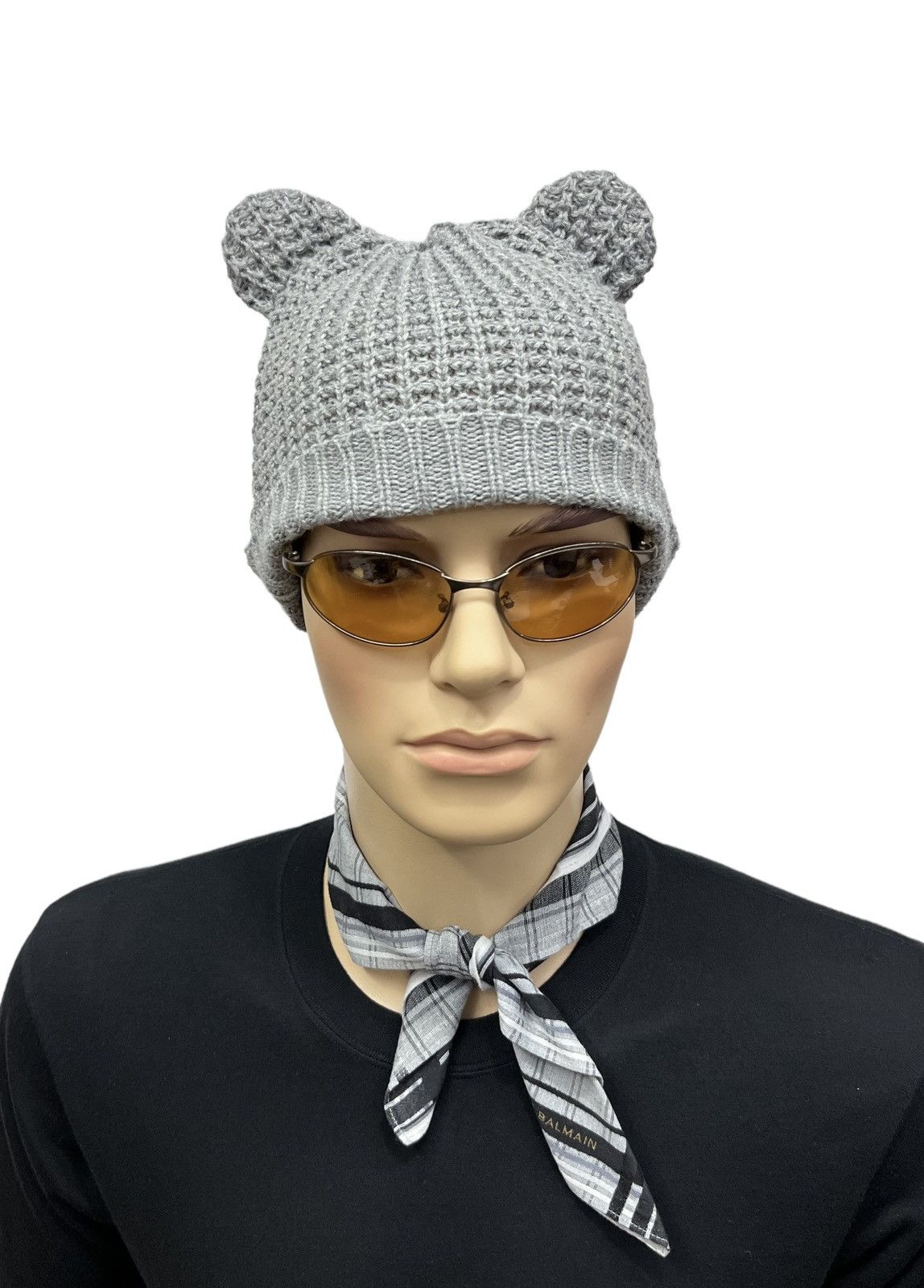 Japanese Brand × Vintage 🔥Knitted 3 Blends Bear Ears Beanie Comme Des Garcons Style Size ONE SIZE - 1 Thumbnail