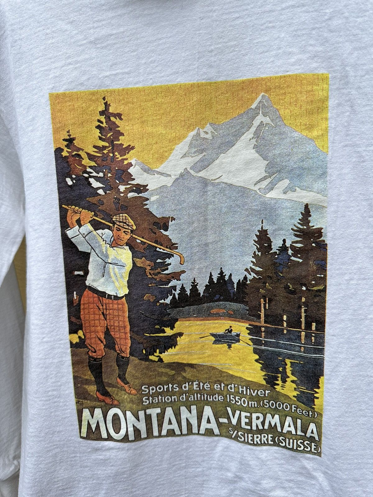 Vintage Vntage 90s Mountain Printed Art Swiss Ski Sweatshirt Y2K Size US M / EU 48-50 / 2 - 3 Thumbnail