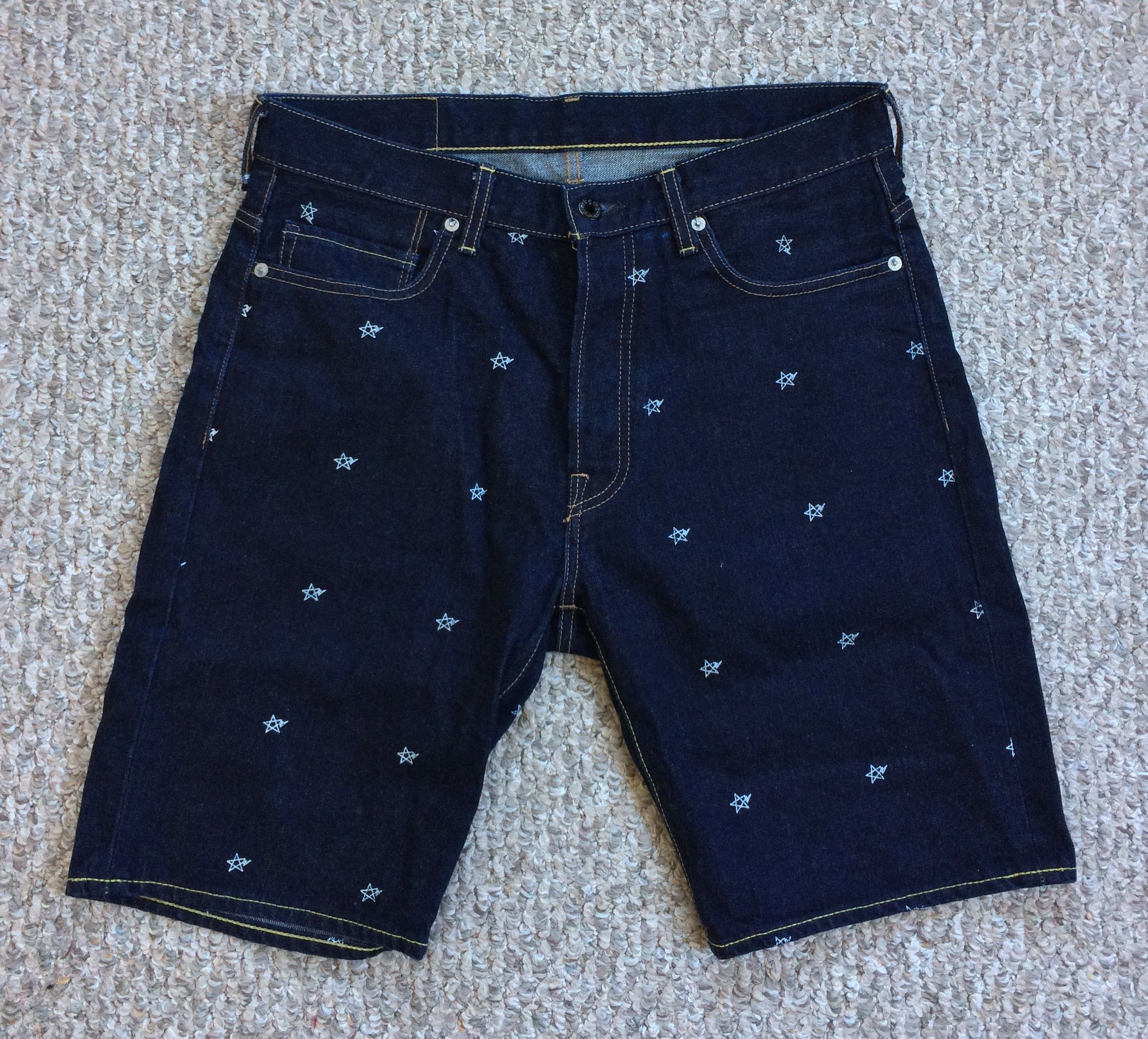 Bape Bape Embroidered Bapesta Stars Denim Shorts Size US 32 / EU 48 - 3 Thumbnail
