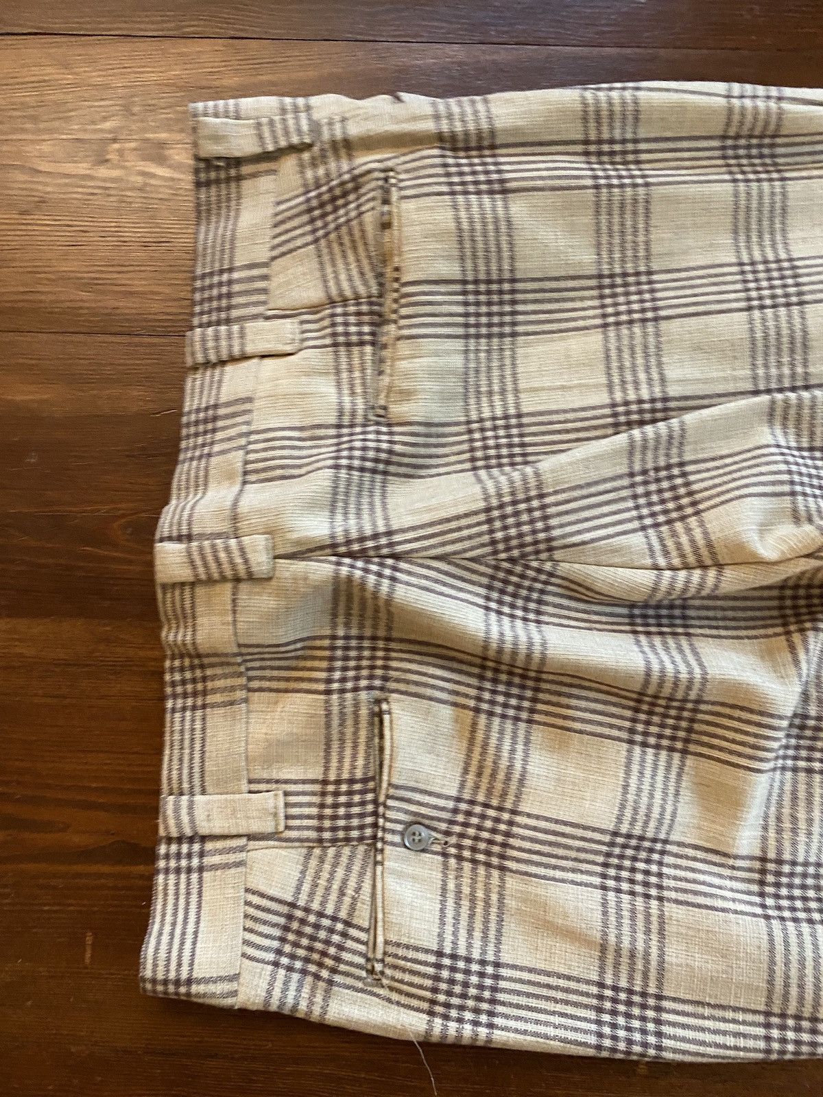 Wrangler Vintage 70’s Wrangler Beige & Brown Plaid Flare Pants 37x33 Size US 37 - 14 Thumbnail