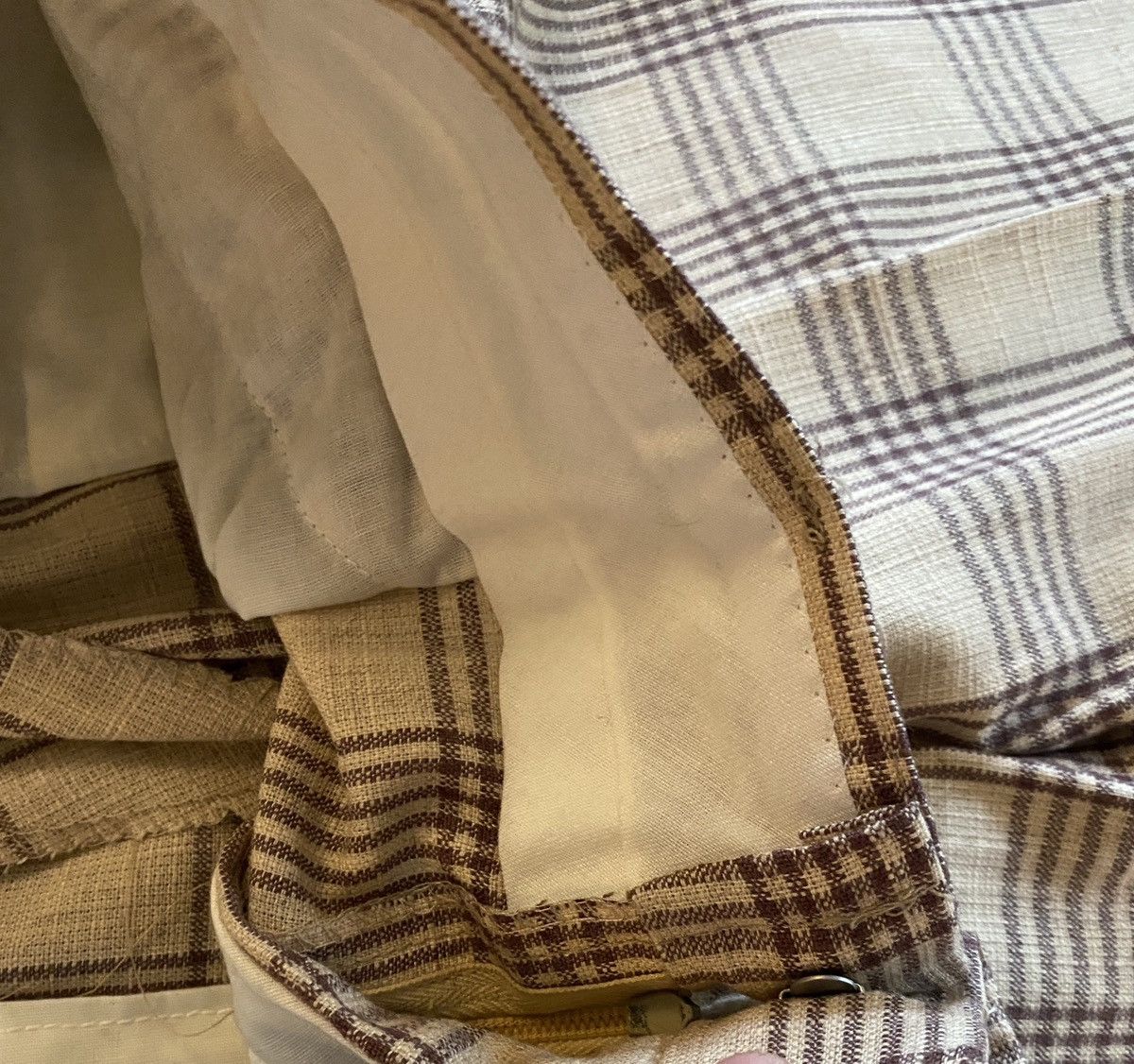 Wrangler Vintage 70’s Wrangler Beige & Brown Plaid Flare Pants 37x33 Size US 37 - 9 Thumbnail