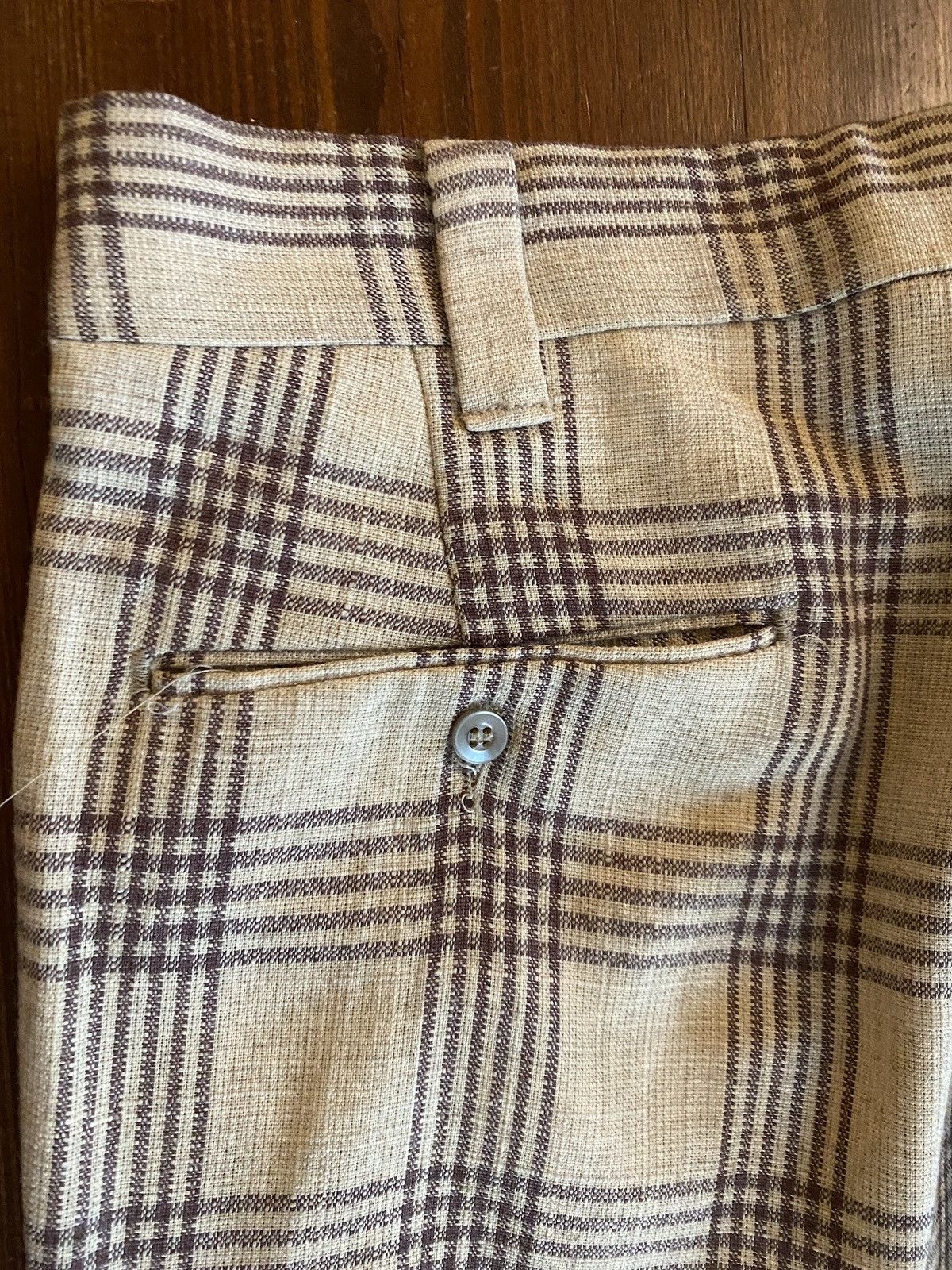 Wrangler Vintage 70’s Wrangler Beige & Brown Plaid Flare Pants 37x33 Size US 37 - 15 Thumbnail
