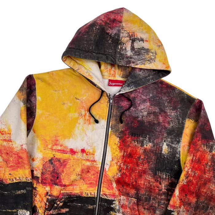 supreme fire zip up hooded sweatshirt