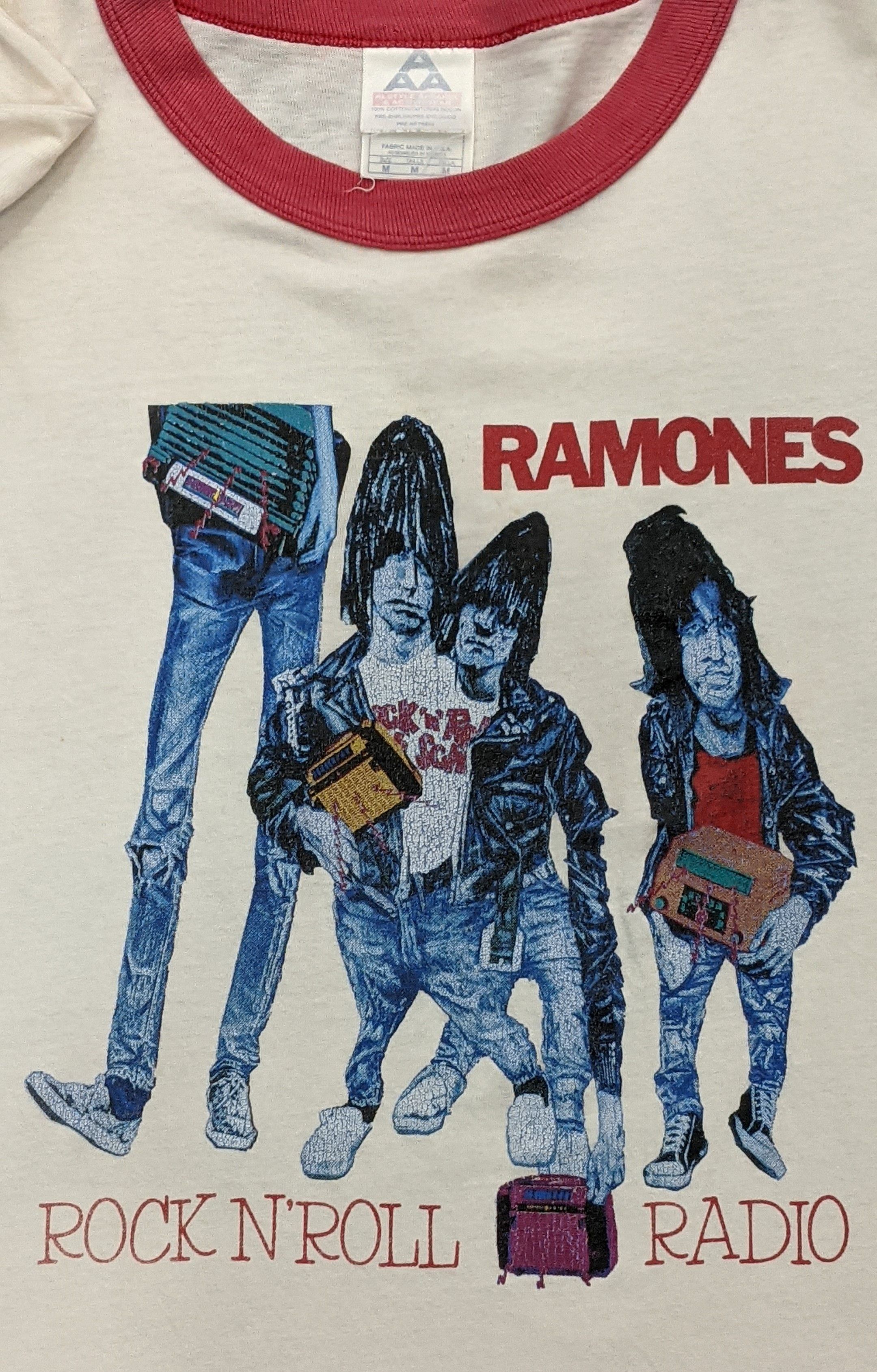 Band Tees Vintage Ramones Rock N Roll Radio Ringer shirt Size US M / EU 48-50 / 2 - 2 Thumbnail