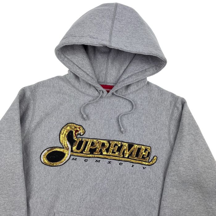 Supreme Supreme Sequin Viper Grey Hoodie | Grailed