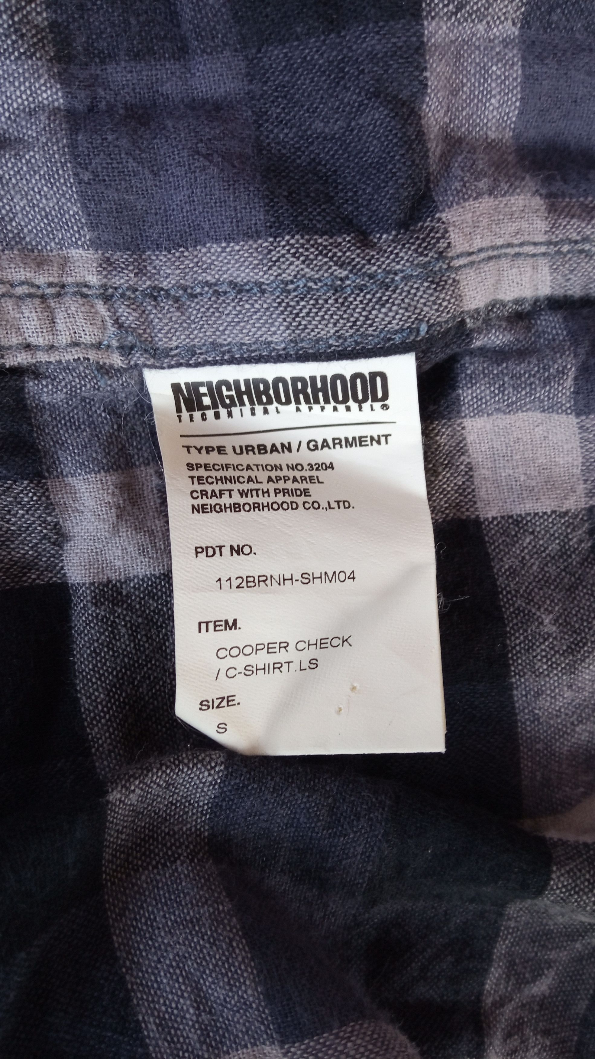 Neighborhood Cooper Check / C - Shirt LS