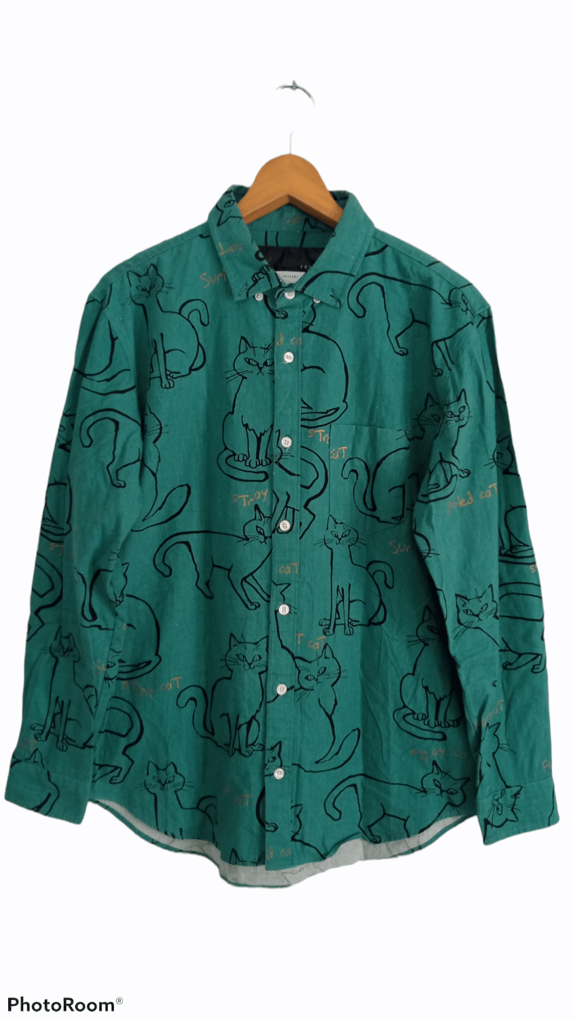Japanese Brand × Vintage 🔥🔥Rovtski All Over Full Print Stray Cat Shirt Size US M / EU 48-50 / 2 - 1 Thumbnail