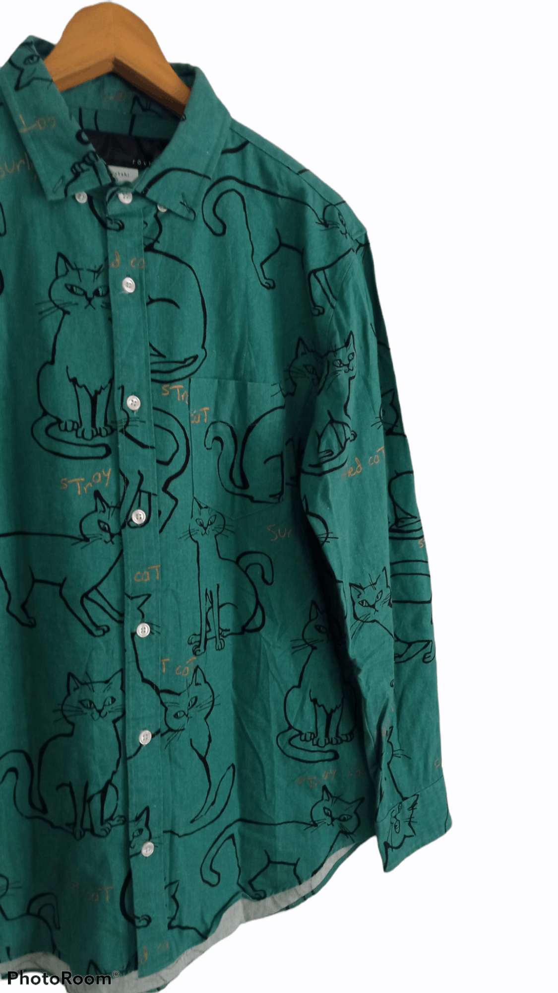 Japanese Brand × Vintage 🔥🔥Rovtski All Over Full Print Stray Cat Shirt Size US M / EU 48-50 / 2 - 5 Thumbnail