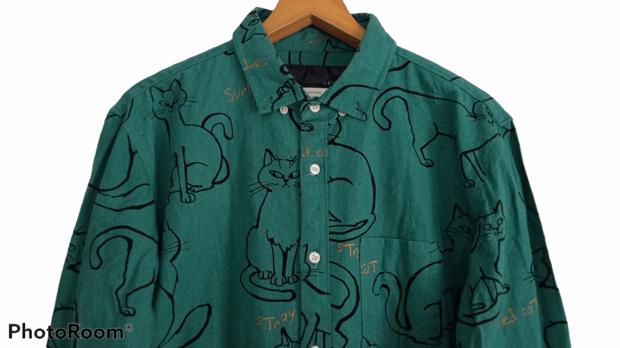 Japanese Brand × Vintage 🔥🔥Rovtski All Over Full Print Stray Cat Shirt Size US M / EU 48-50 / 2 - 10 Thumbnail