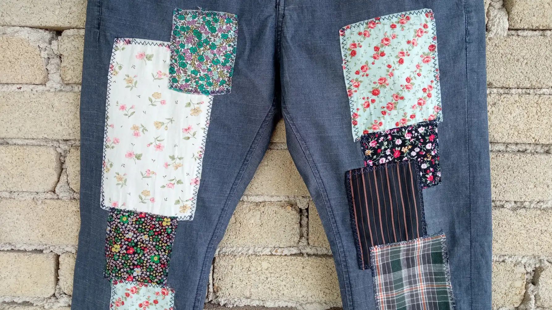 Japanese Brand × Vintage 🔥🔥Tola Mono Tora Co Inc Patchwork Pants Size US 33 - 7 Thumbnail