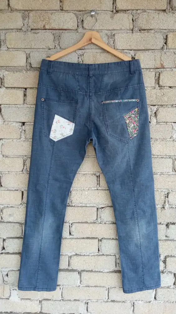 Japanese Brand × Vintage 🔥🔥Tola Mono Tora Co Inc Patchwork Pants Size US 33 - 11 Thumbnail