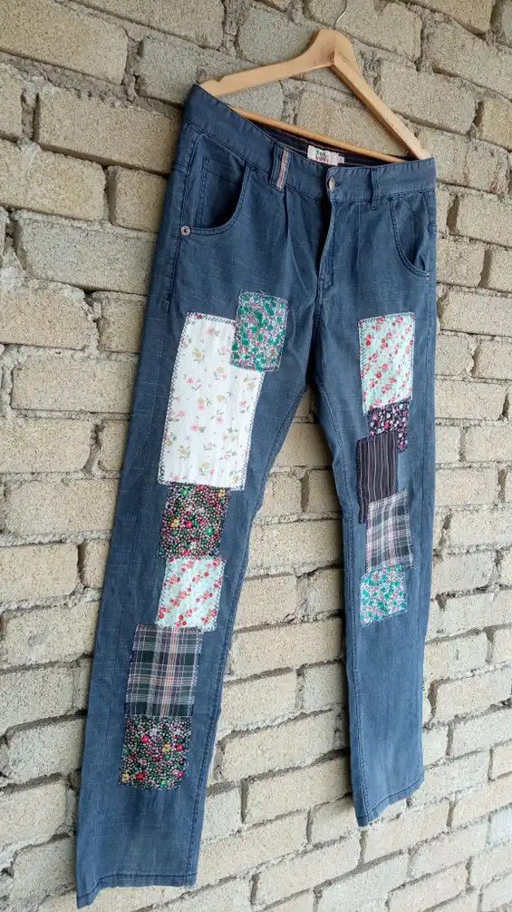 Japanese Brand × Vintage 🔥🔥Tola Mono Tora Co Inc Patchwork Pants Size US 33 - 9 Thumbnail