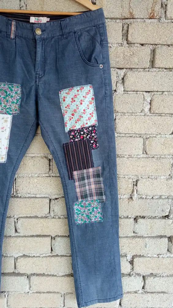 Japanese Brand × Vintage 🔥🔥Tola Mono Tora Co Inc Patchwork Pants Size US 33 - 4 Thumbnail