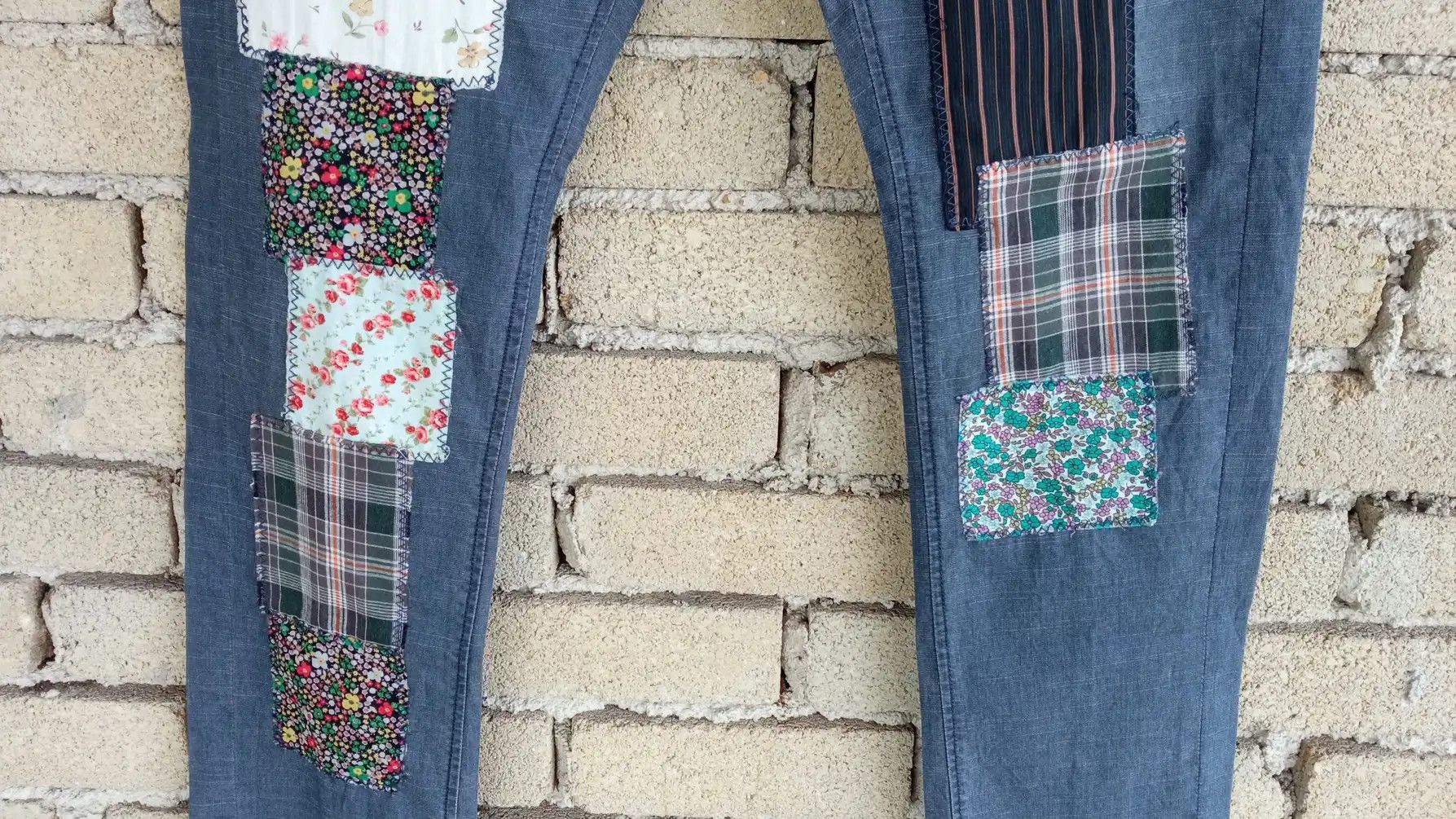 Japanese Brand × Vintage 🔥🔥Tola Mono Tora Co Inc Patchwork Pants Size US 33 - 8 Thumbnail