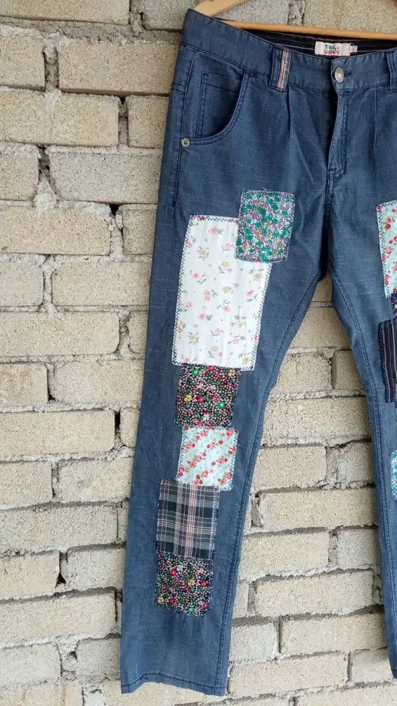 Japanese Brand × Vintage 🔥🔥Tola Mono Tora Co Inc Patchwork Pants Size US 33 - 3 Thumbnail
