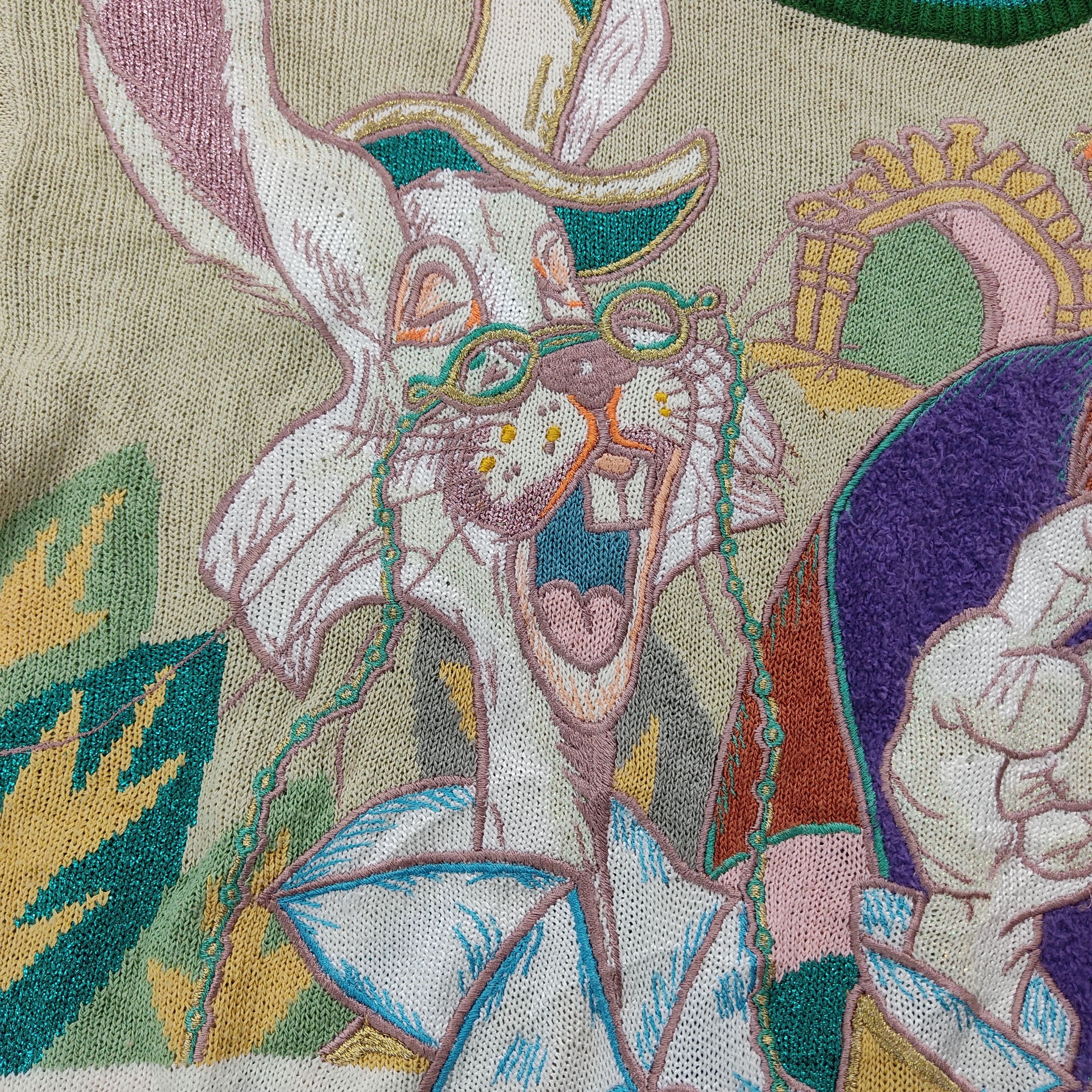 Habitat × Vintage Vintage Gagman Rabbit and OranUtan Embroid Sweater Knitwear Size US M / EU 48-50 / 2 - 17 Thumbnail