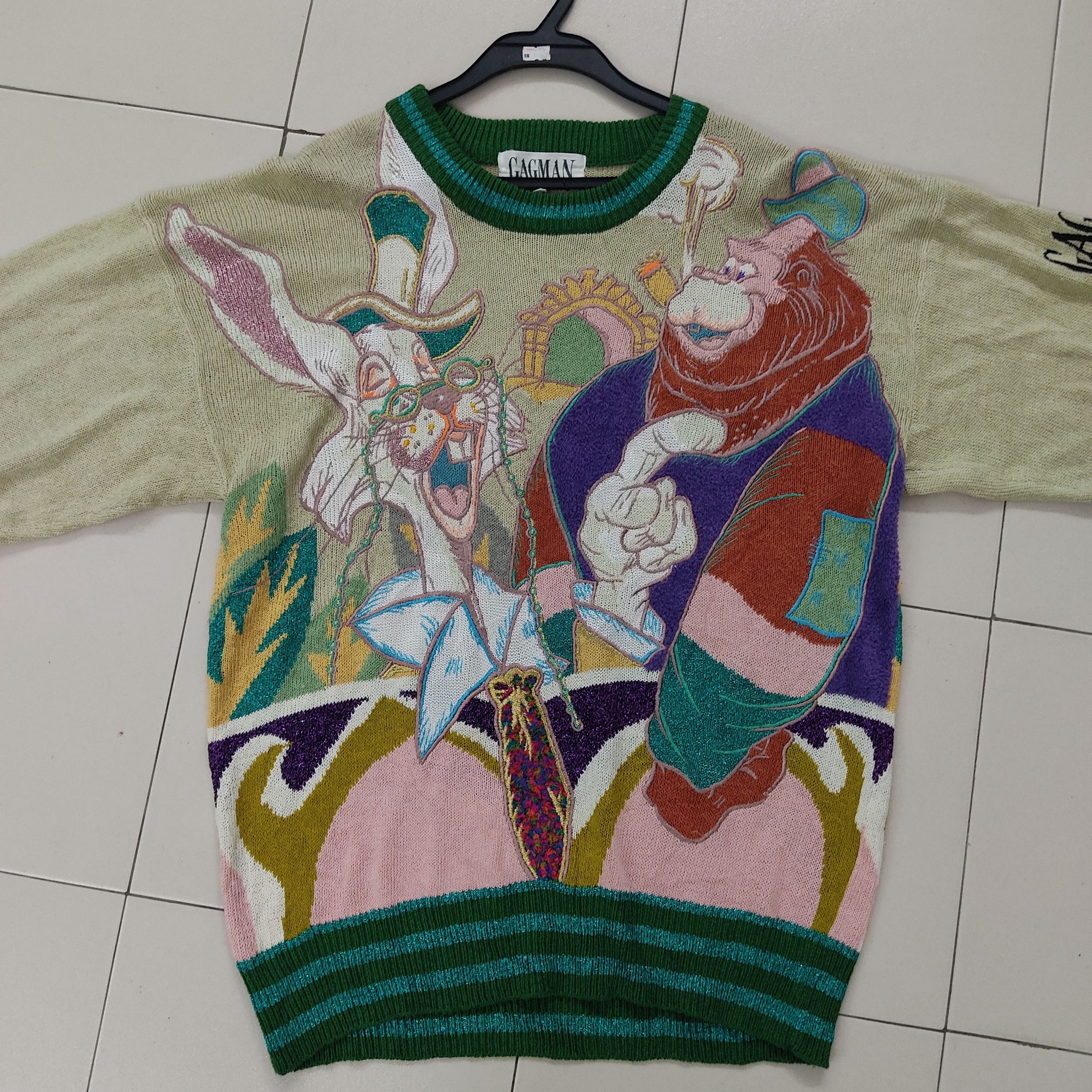 Habitat × Vintage Vintage Gagman Rabbit and OranUtan Embroid Sweater Knitwear Size US M / EU 48-50 / 2 - 8 Thumbnail