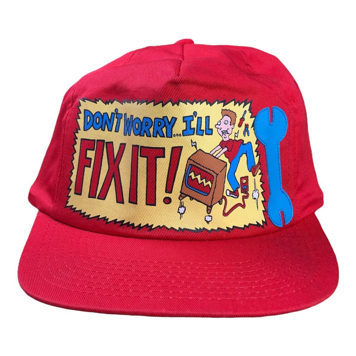 Vintage Vintage Don’t Worry I’ll Fox It Comedy Red Snapback Hat Size ONE SIZE - 1 Thumbnail
