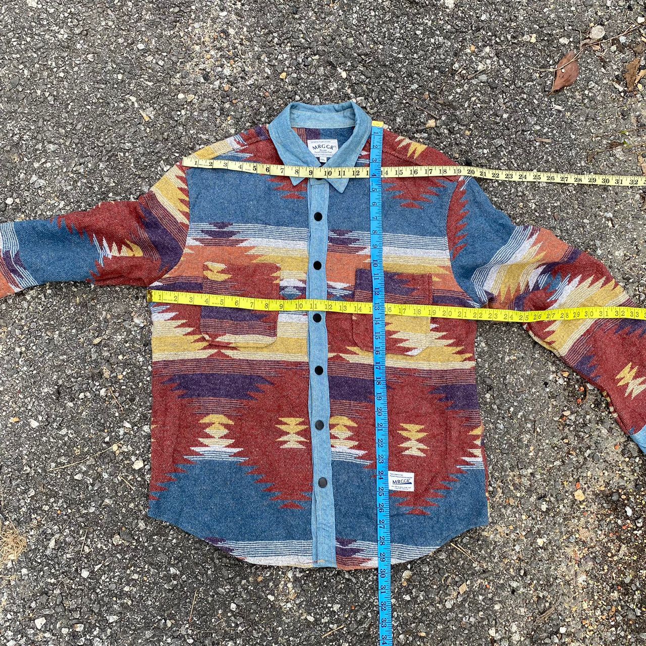 Japanese Brand MRGGR Aztec Navajo Print Shirt Jacket (Shacket) Size US M / EU 48-50 / 2 - 13 Thumbnail