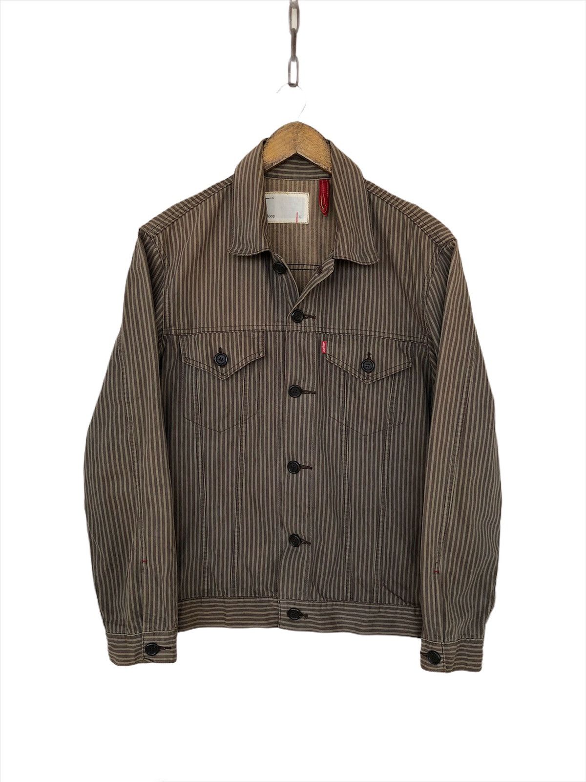 Levi's Made & Crafted 🇯🇵 Exc. Red Loop Sun Faded Striped Denim Jacket Size US M / EU 48-50 / 2 - 1 Thumbnail