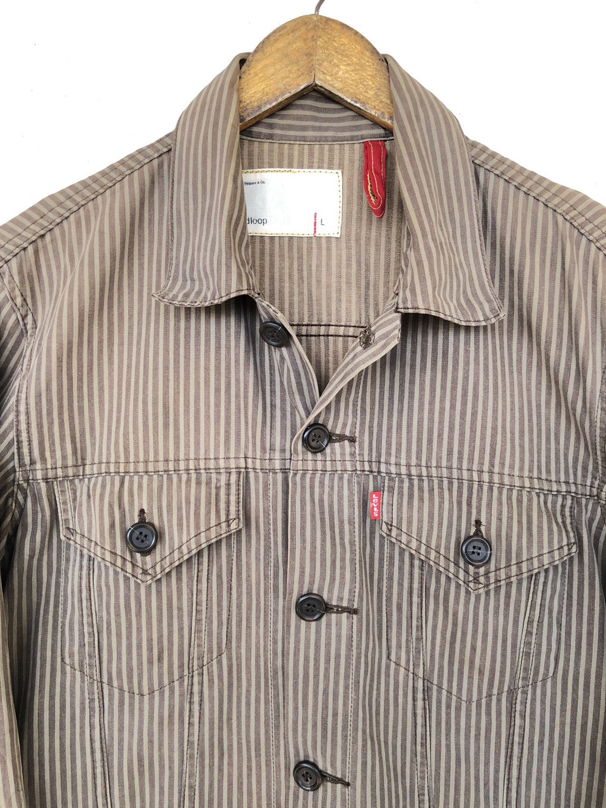Levi's Made & Crafted 🇯🇵 Exc. Red Loop Sun Faded Striped Denim Jacket Size US M / EU 48-50 / 2 - 2 Thumbnail