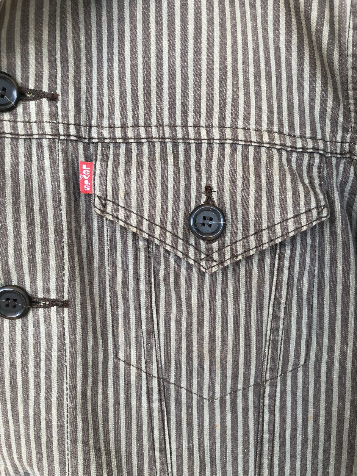 Levi's Made & Crafted 🇯🇵 Exc. Red Loop Sun Faded Striped Denim Jacket Size US M / EU 48-50 / 2 - 6 Thumbnail