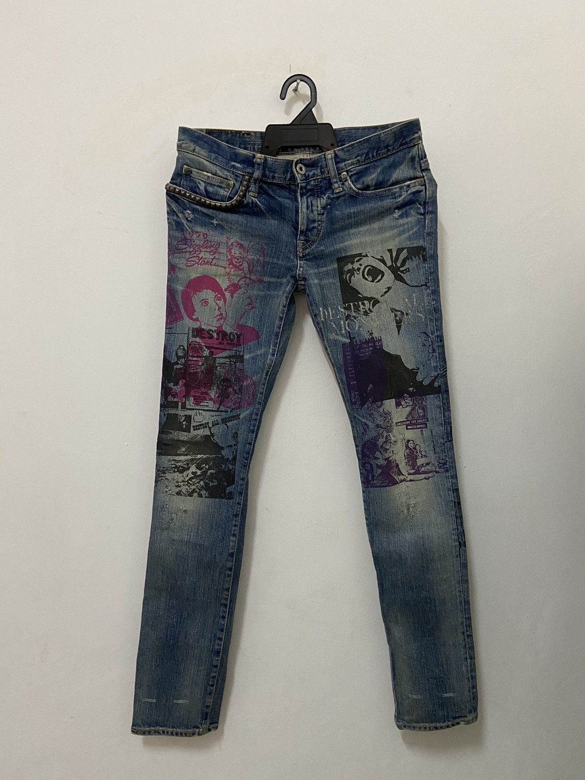 Hysteric Glamour Hysteric glamour X Destroy All Monsters Denim Jeans |  Grailed