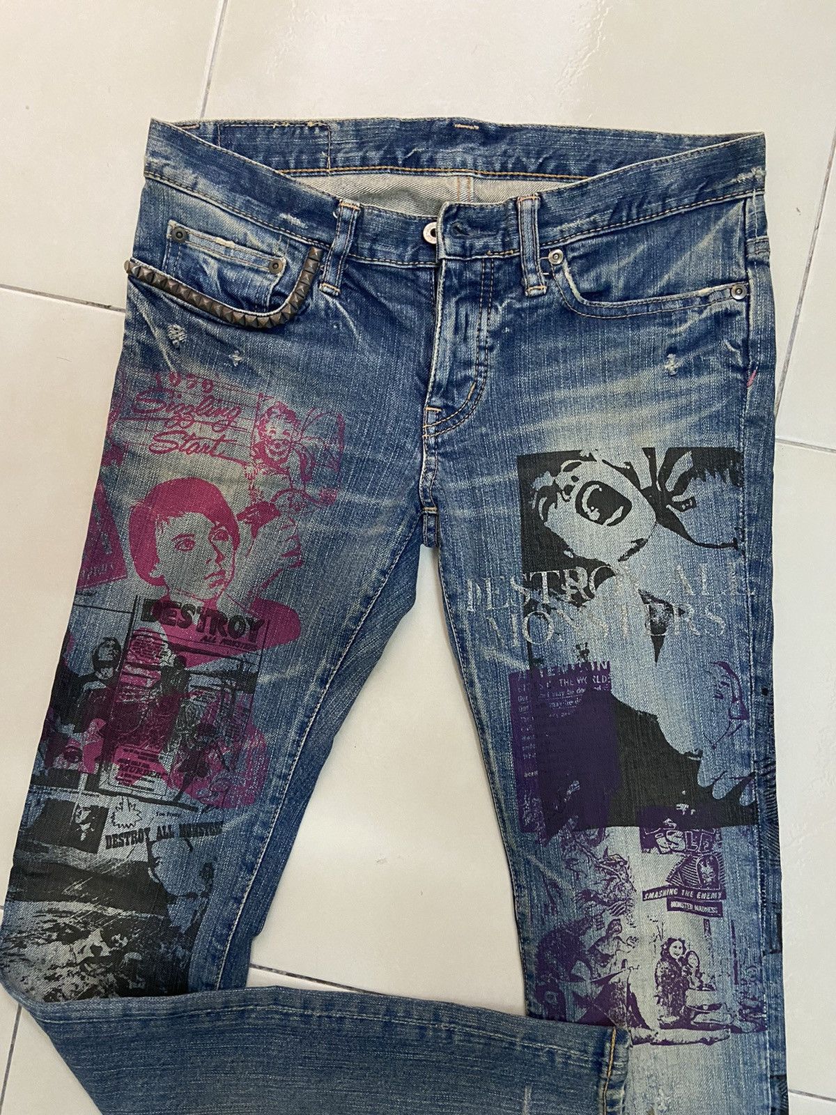 Hysteric Glamour Hysteric glamour X Destroy All Monsters Denim Jeans |  Grailed