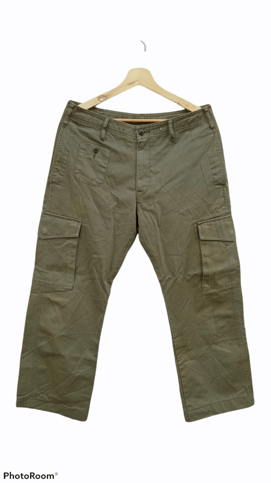 image of Journal Standard Military Style Multipocket Cargo Pants in Olive/Green, Men's (Size 31)