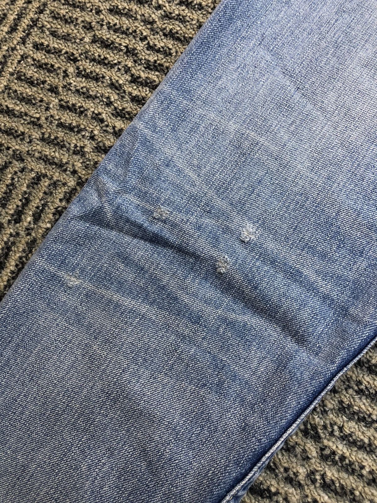 Japanese Brand Rodoe Crowns Distressed Faded Blue Jeans Size 29" - 20 Thumbnail