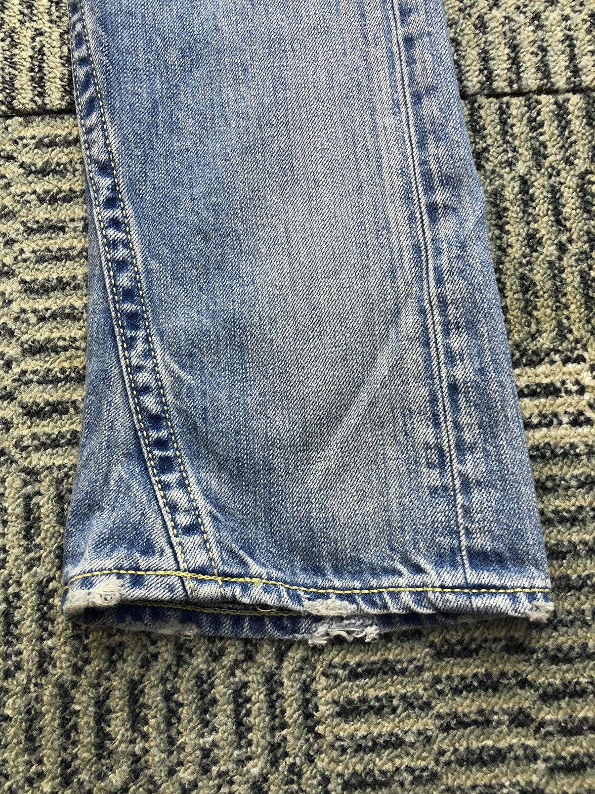 Japanese Brand Rodoe Crowns Distressed Faded Blue Jeans Size 29" - 13 Thumbnail